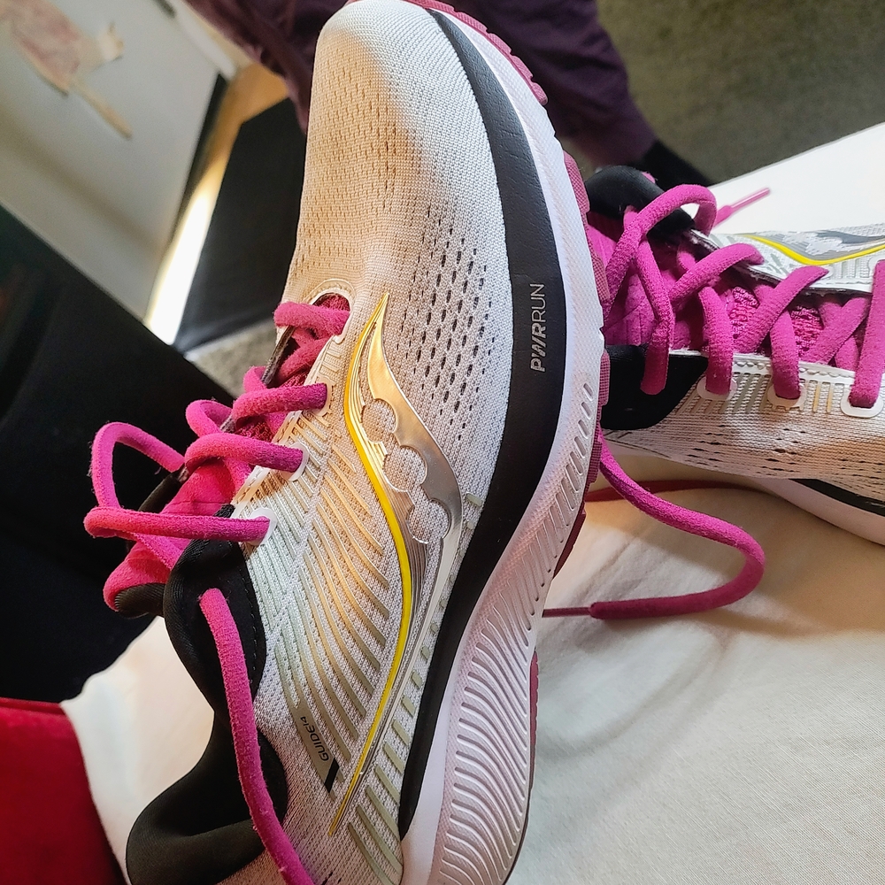 Saucony Women's Athletic Shoes - White, Pink, and Yellow